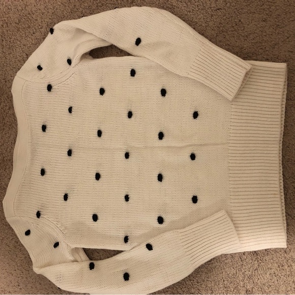 Ann Taylor LOFT Polka Dot Bobble Sweater. - Picture 2 of 5